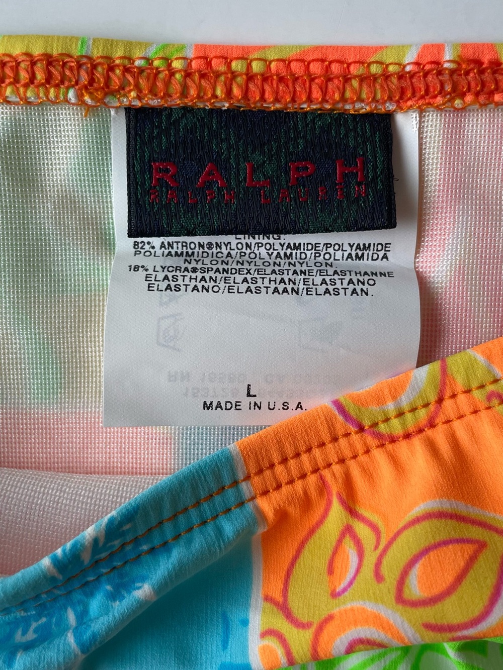 Vintage Ralph Ralph Lauren Patchwork Triangle Bikini Set Size L Y2K - Picture 5 of 9